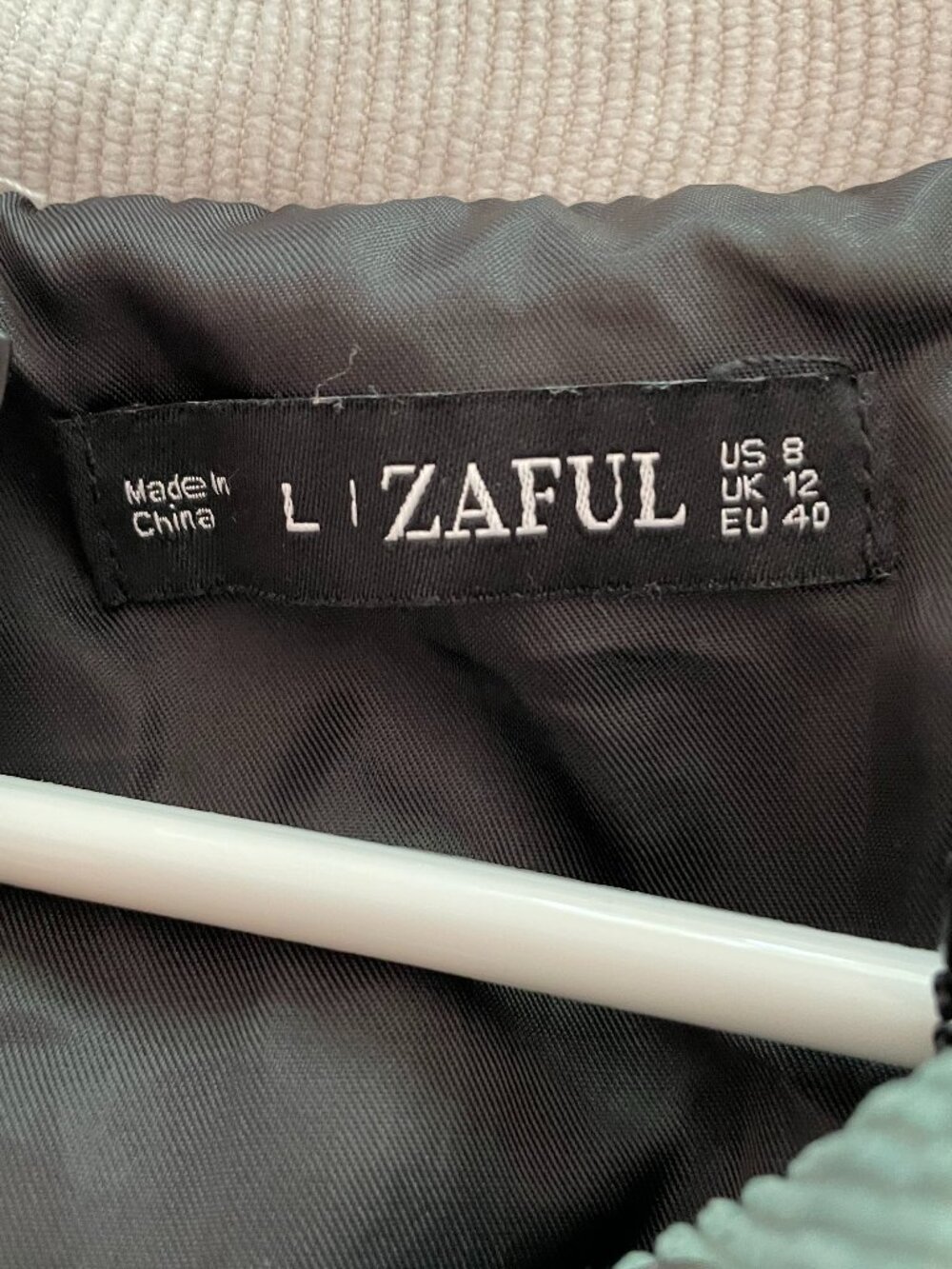 ZAFUL Colorblock Corduroy Hooded Jacket Sage Green White Gray Size Large - Picture 4 of 4